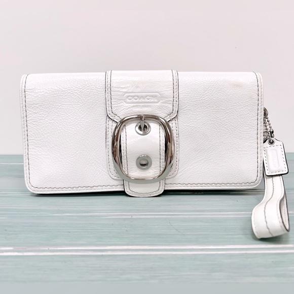 Coach Handbags - Coach White Patented Leather Clutch